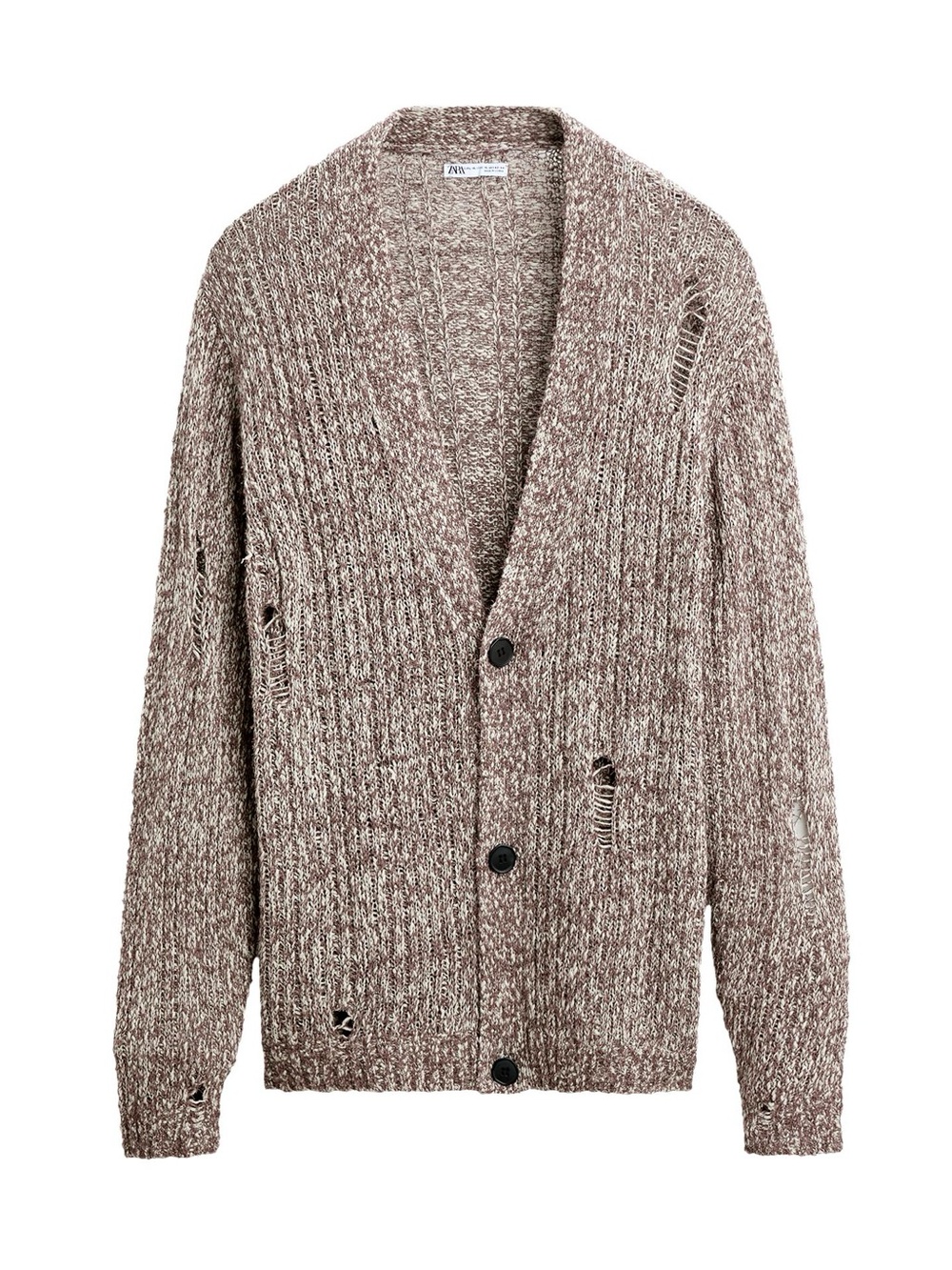 ZARA Purposely Distressed Oversized Knit Cardigan Size M